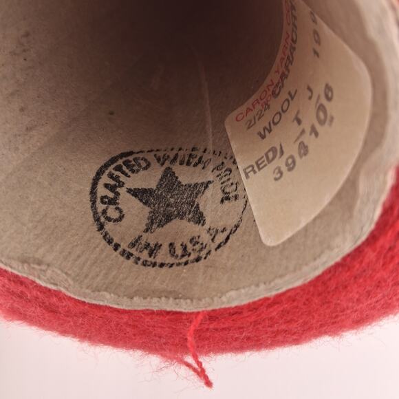 Very Large Red Wool Crochet Thread Cone Vintage Lace Knitting Crochet - Picture 5 of 5